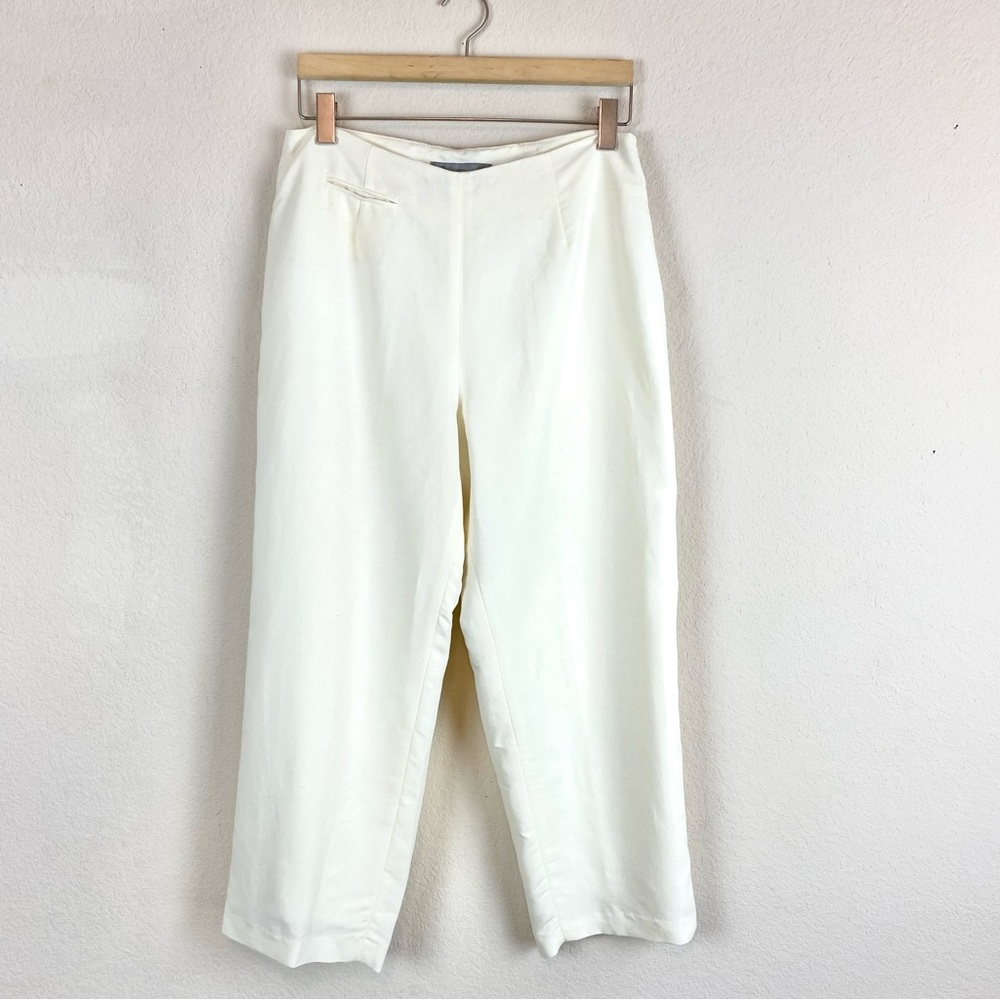 Emil Rutenburg Ivory Linen Cropped/Ankle Pants